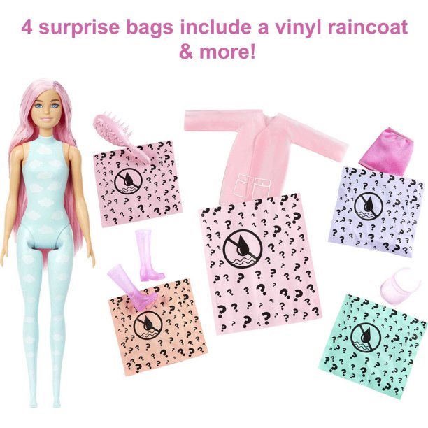 Barbie Color Reveal Doll, Sunshine and Sprinkles Series with 7 Surpises, Color-Change Transformation