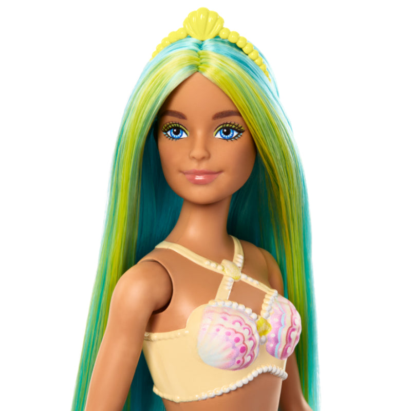 Muñeca Barbie sirena con cabello verde