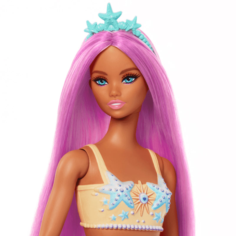 Muñeca Barbie sirena con cabello morado