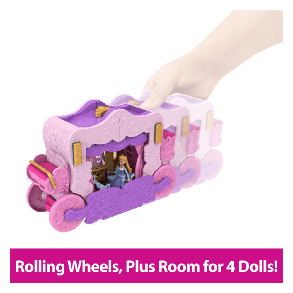 Disney Princess Carriage to Castle Transforming Playset with Aurora Small Doll