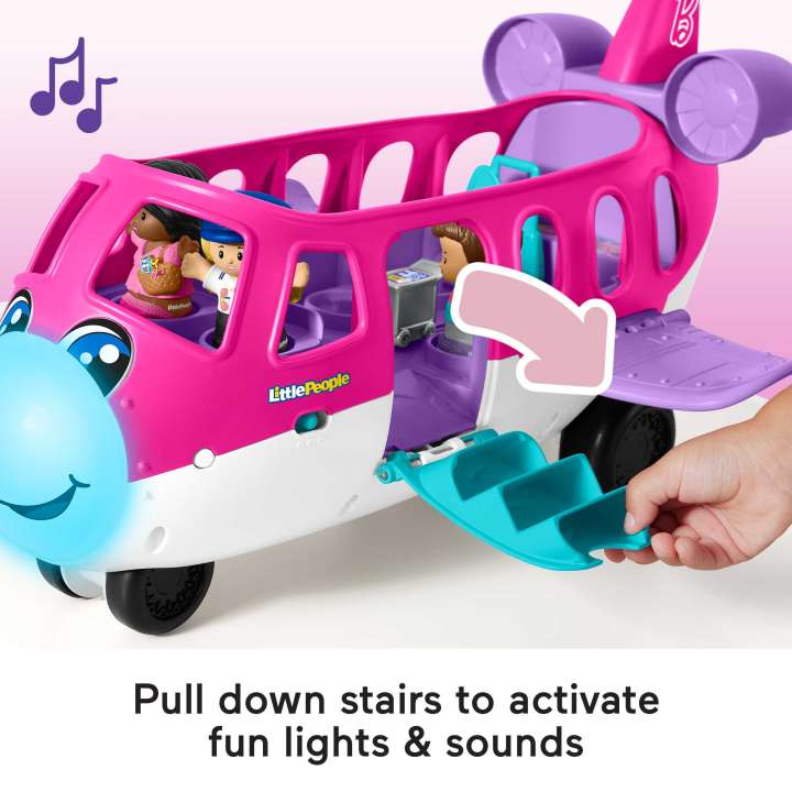 Little People Barbie Toy Airplane with Lights and Music