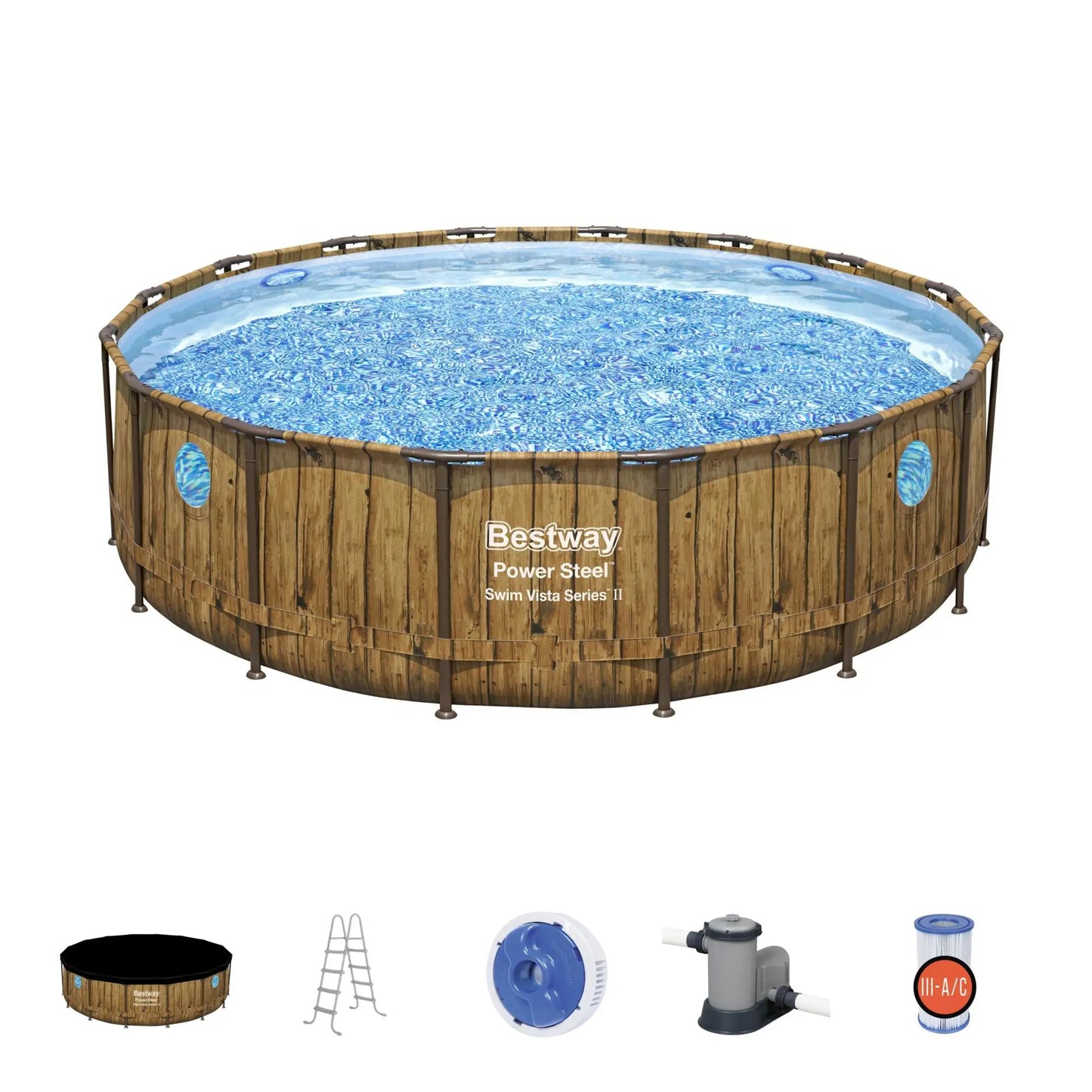 Bestway Power Steel Swim Vista Series II 16' X 48" Above Ground Pool Set