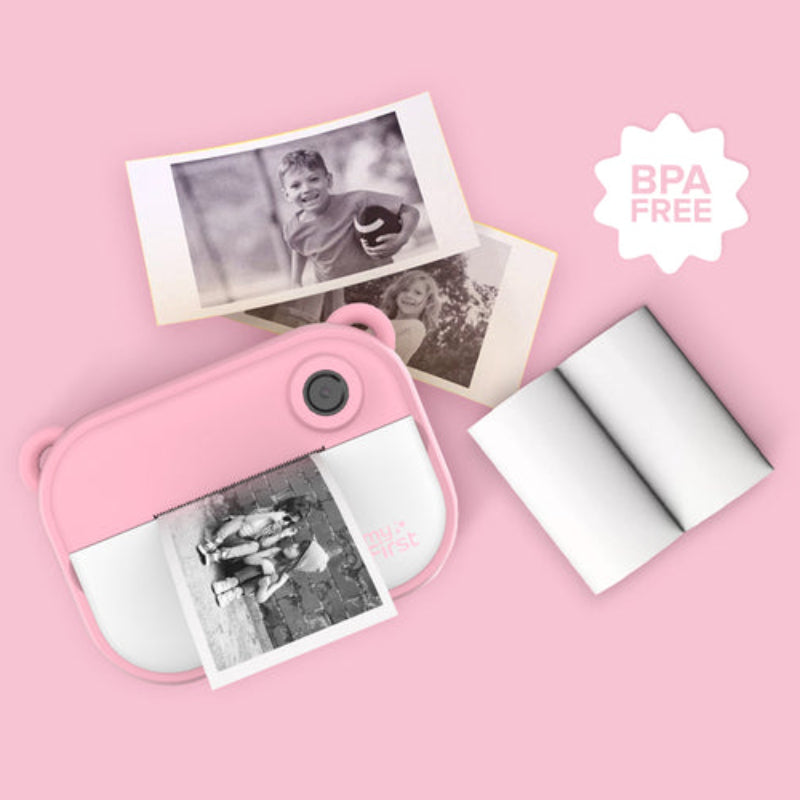 Cámara digital de impresión instantánea myFirst Camera Insta 2 con papel de impresora térmica de repuesto - Rosa