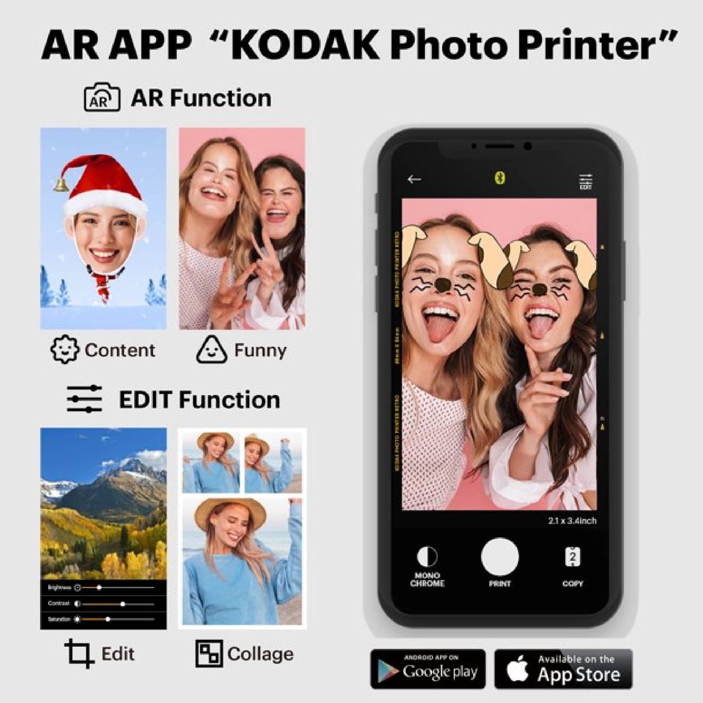 KODAK C210RY Mini Shot 2 Retro Instant Camera - Yellow