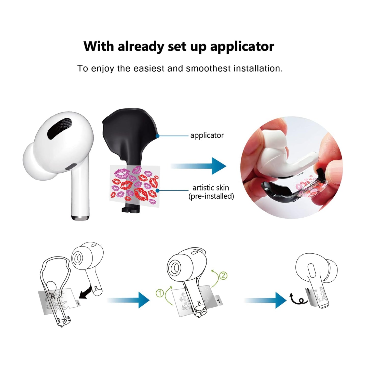 ROCKMAX AirPods (2.ª generación) Funda con lunares dorados