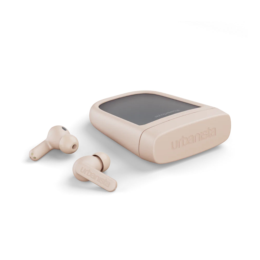 Urbanista Wireless Solar Powered with Noise Cancellation Bluetooth Earbuds, Dessert Rose