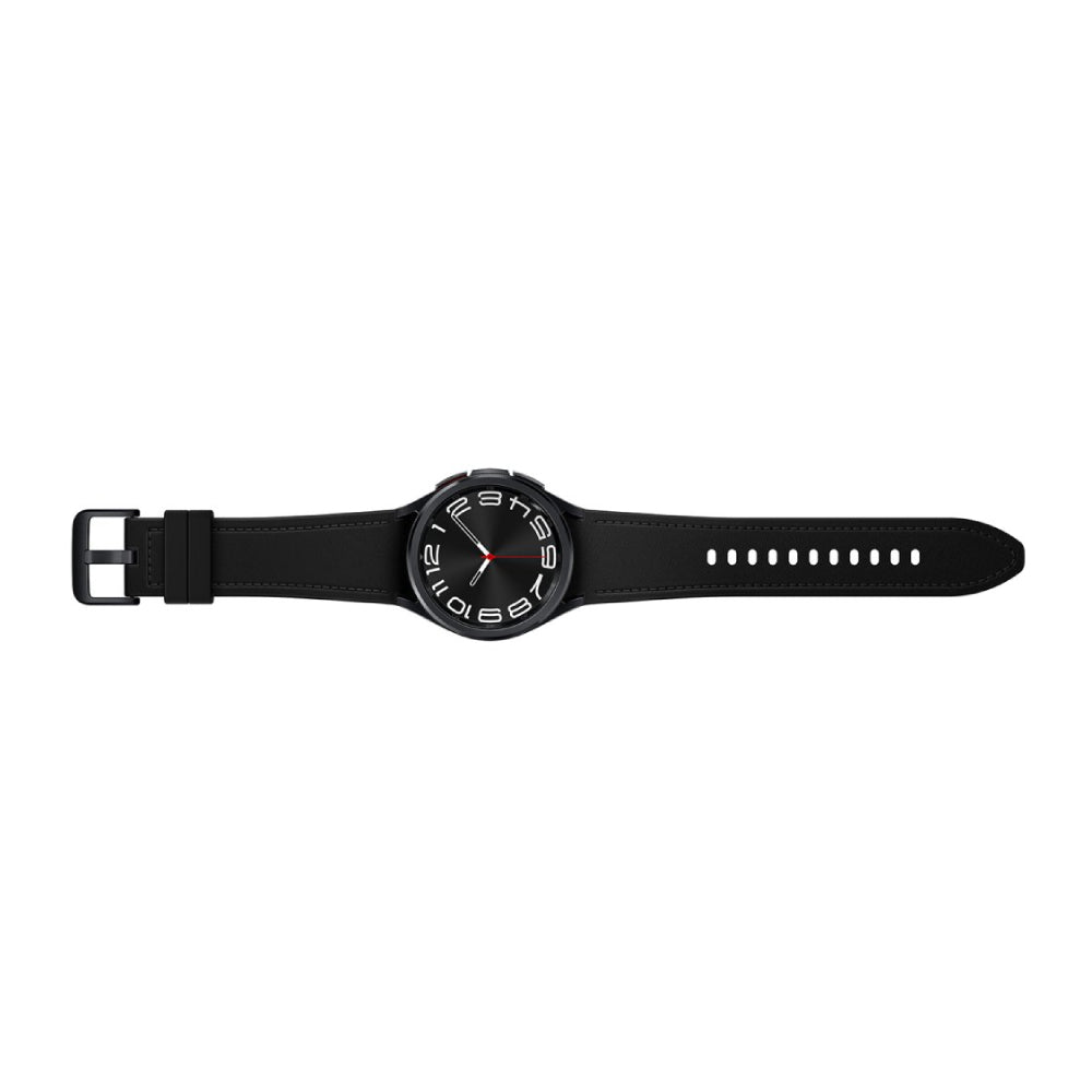 Reloj inteligente Samsung Galaxy Watch6 unisex con caja de aluminio de 43 mm y correa de cuero negra - LTE