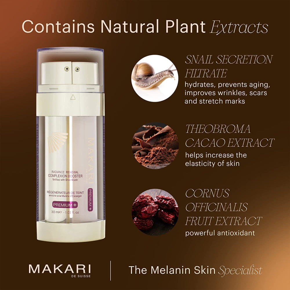 Makari Premium+ Radiance Renewal Complexion Booster Fortified with Snail Mucin 1.02 oz