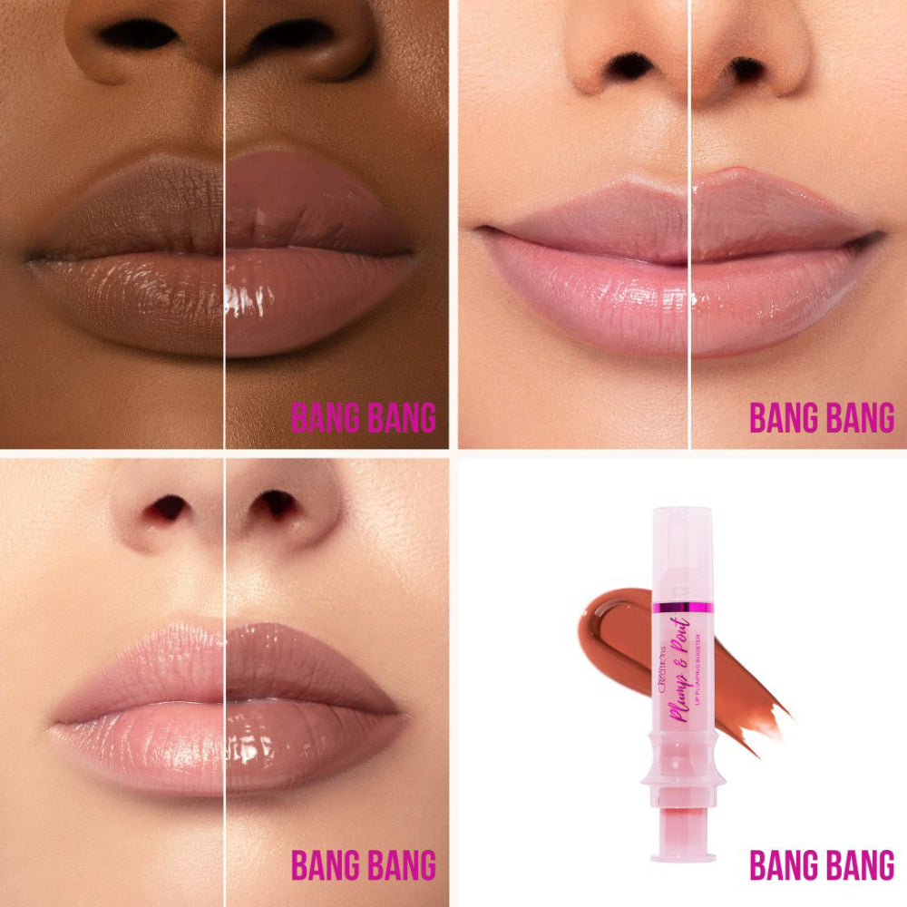 Brillo de labios voluminizador Plump &amp; Pout de Beauty Creations - Bang Bang