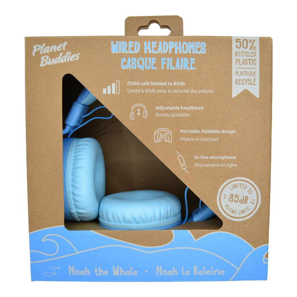 Auriculares supraurales con cable Planet Buddies Whale - Azul