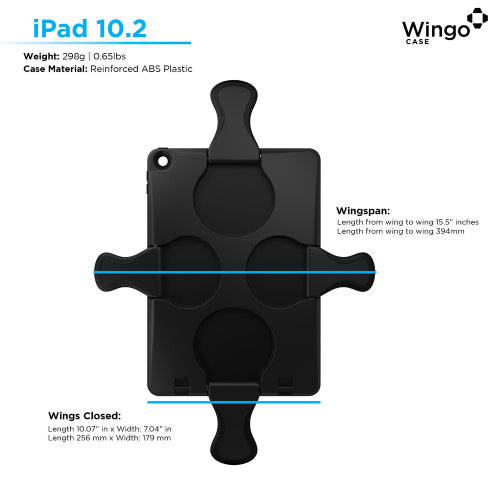 WingoCase Protective Case for iPad 10.2" (7th to 9th Gen) - Black