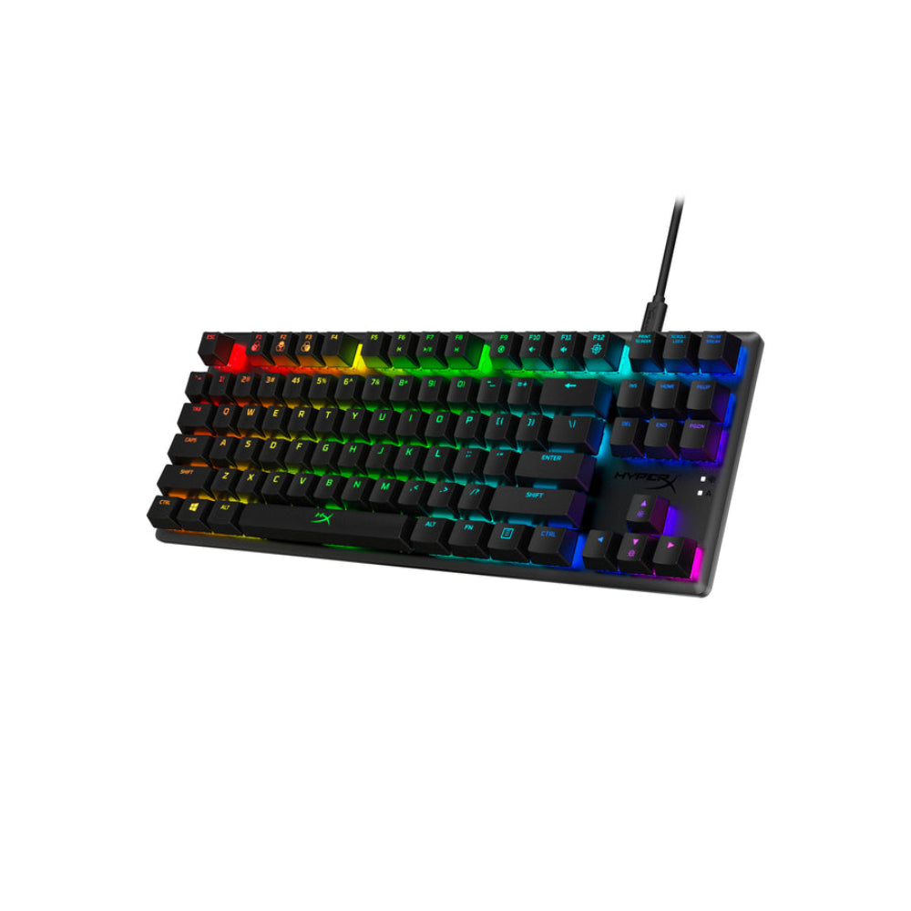 Teclado mecánico táctil para juegos HyperX Alloy Origins Core Tenkeyless con cable y retroiluminación RGB, color negro