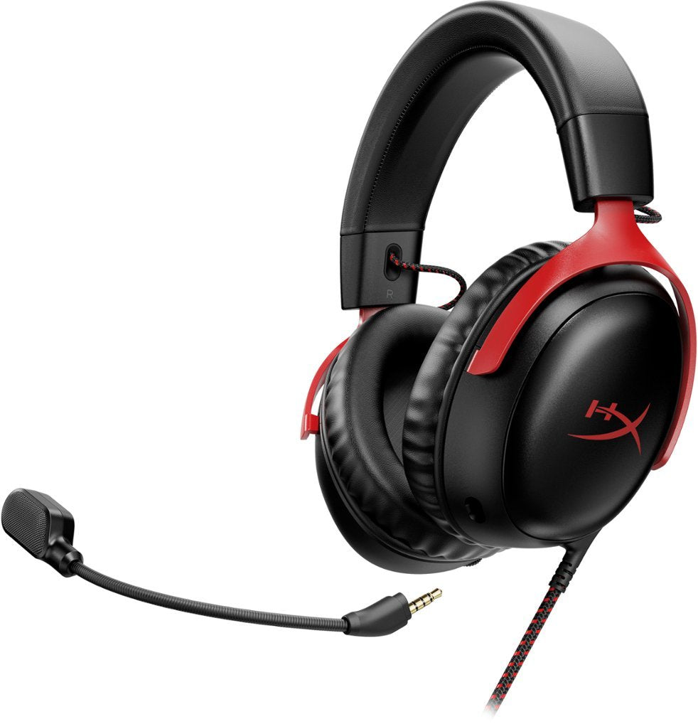 HyperX 727A9AA Cloud III Wired Over-the-Ear Gaming Headset - Black/Red