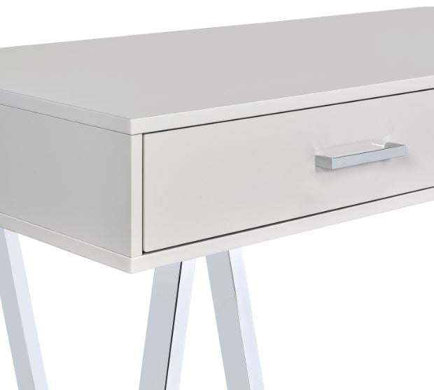 54" Vivid Desk with 2 Drawers by OSP Designs - Gray/Chrome