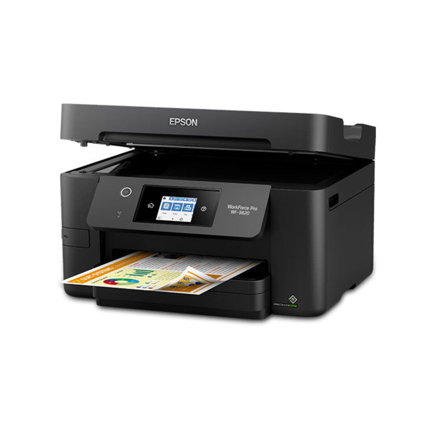 Impresora de inyección de tinta a color inalámbrica multifunción Epson WorkForce Pro WF-3820 (negra) 