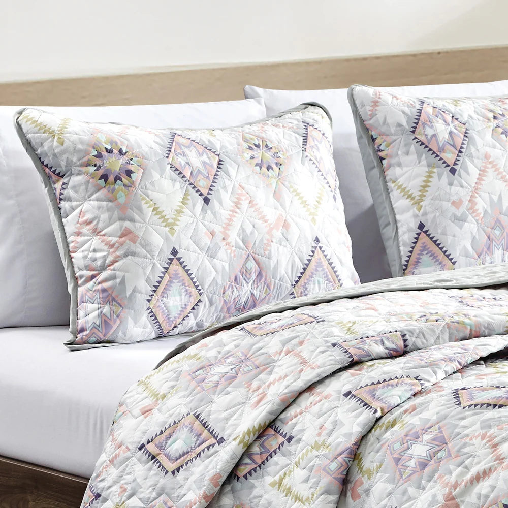 Esca Kumani Queen Size 3-Piece Reversible Bedspread Set - Multicolor