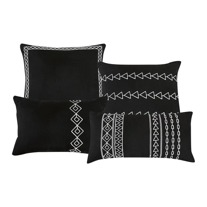 ESCA Yihana Queen Size Comforter Set (7-Piece) - Black/White