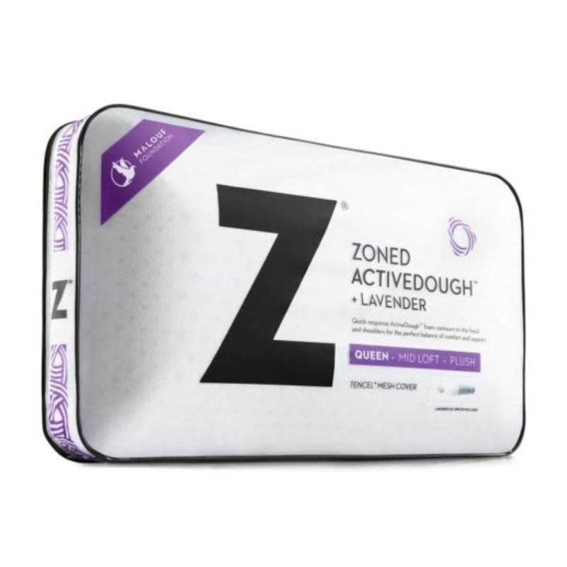 Malouf Zoned Activedough Lavender Infused King Size Memory Foam Pillow - White