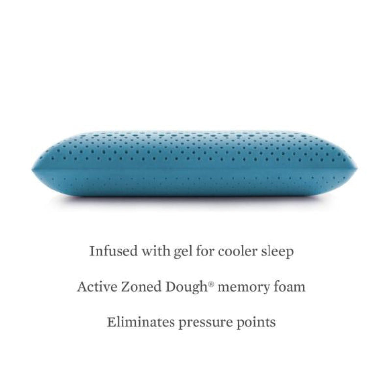 Almohada de espuma viscoelástica tamaño queen con infusión de gel refrescante ActiveDough de Malouf Zoned - Color blanco