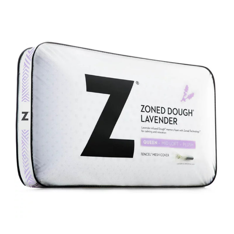 Malouf ActiveDough Lavender Oil Infused Queen Size Memory Foam Pillow - White