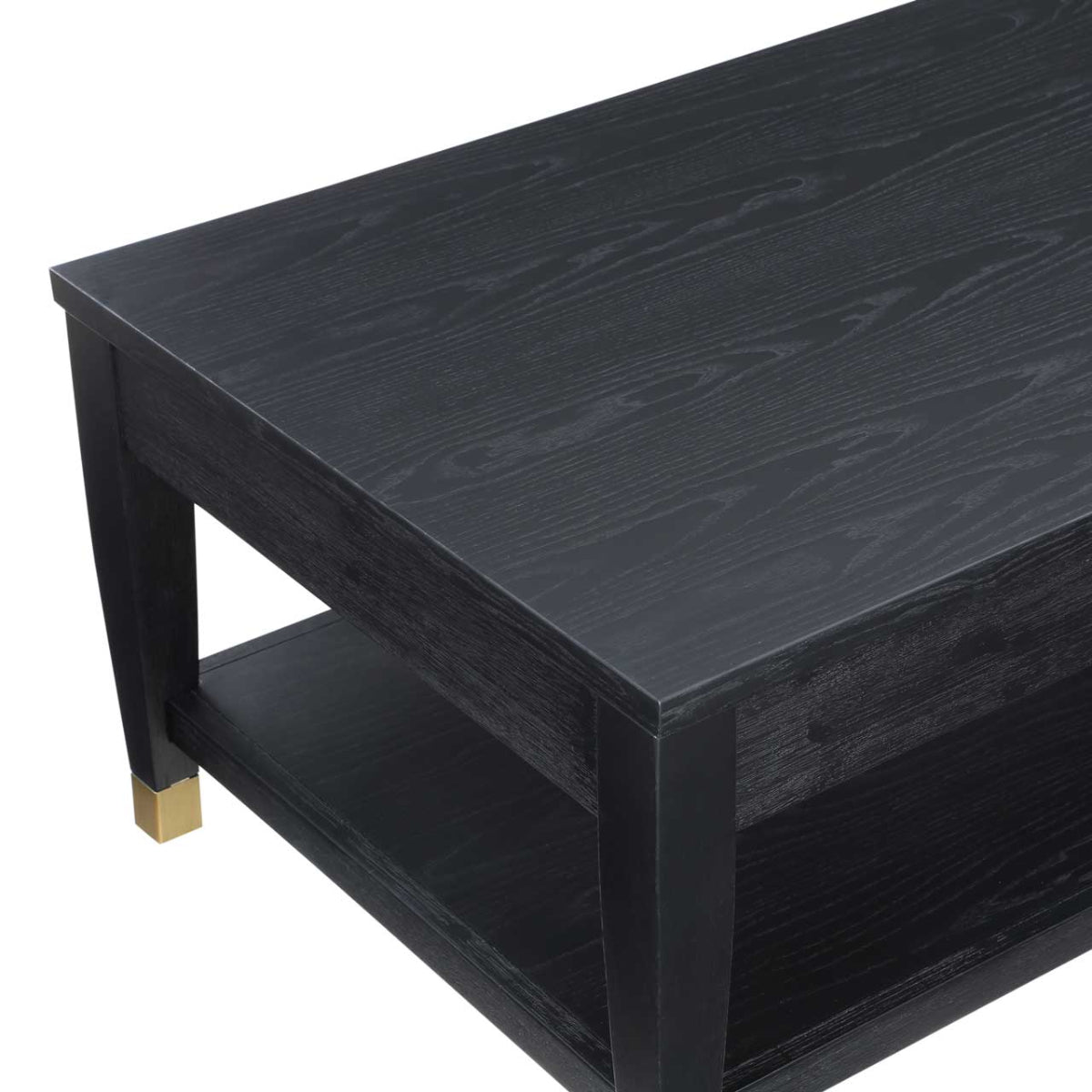 Yves 48" Coffee Table with Lift Top and Open Shelf by Steve Silver Company - Charcoal