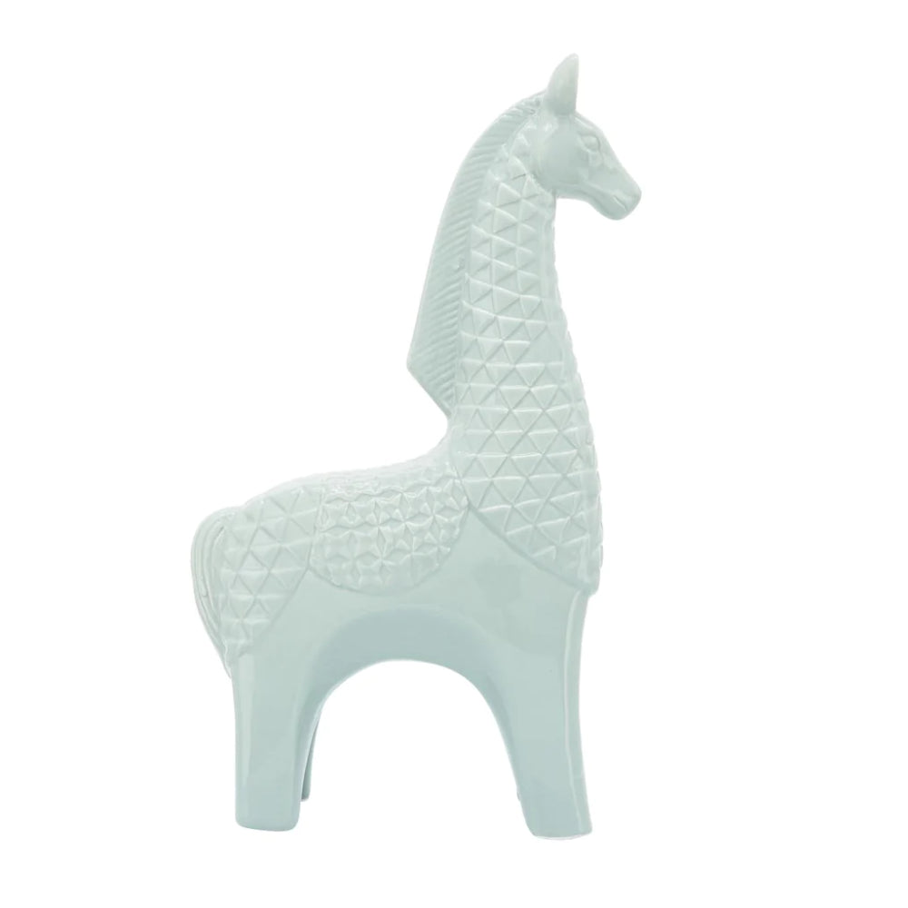 Sagebrook Home Porcelain 17" Llama Statue - Green