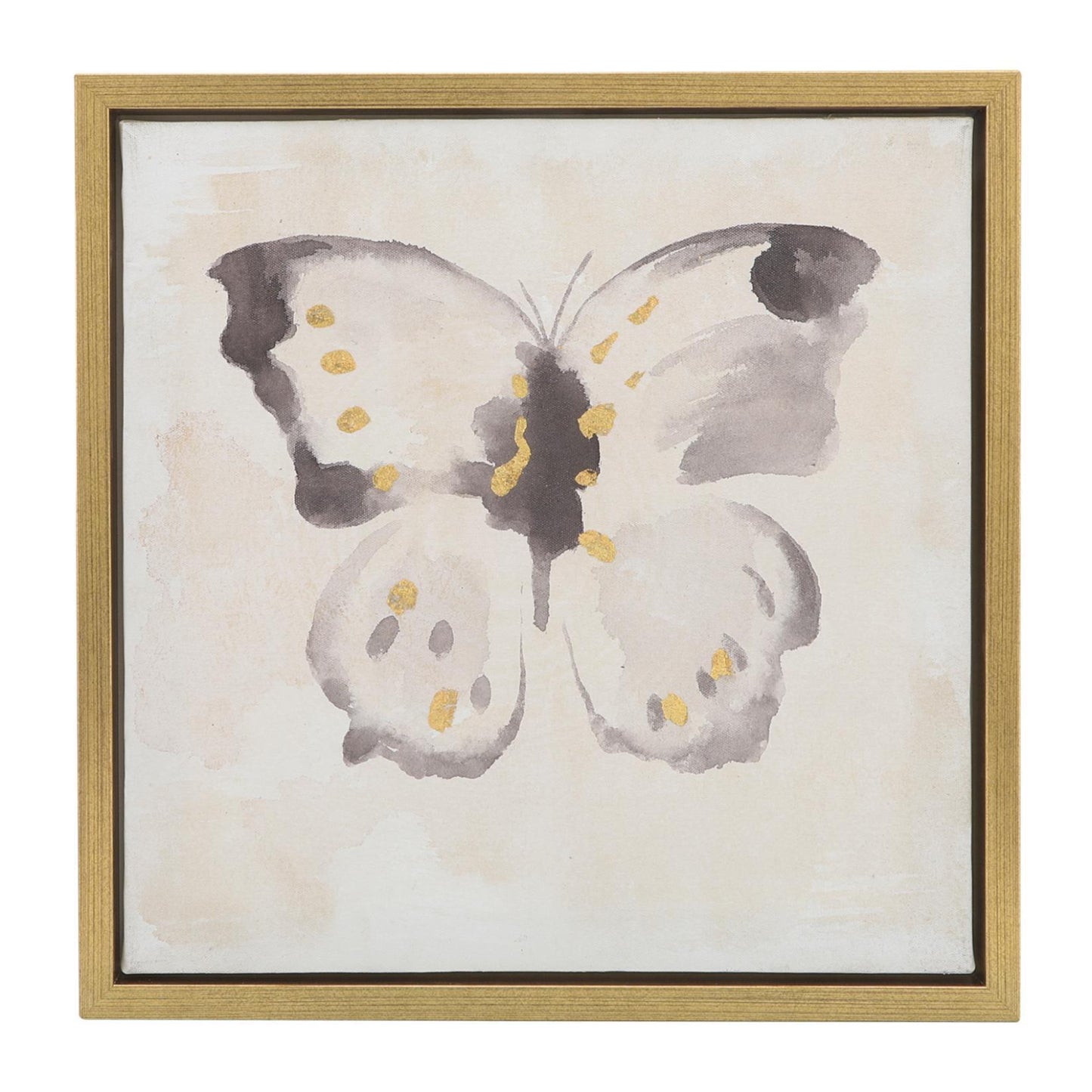 Sagebrook Home Contemporary 18" x 18" Hand Painted Butterflies Canvas Art (Set of 4) - Multicolor