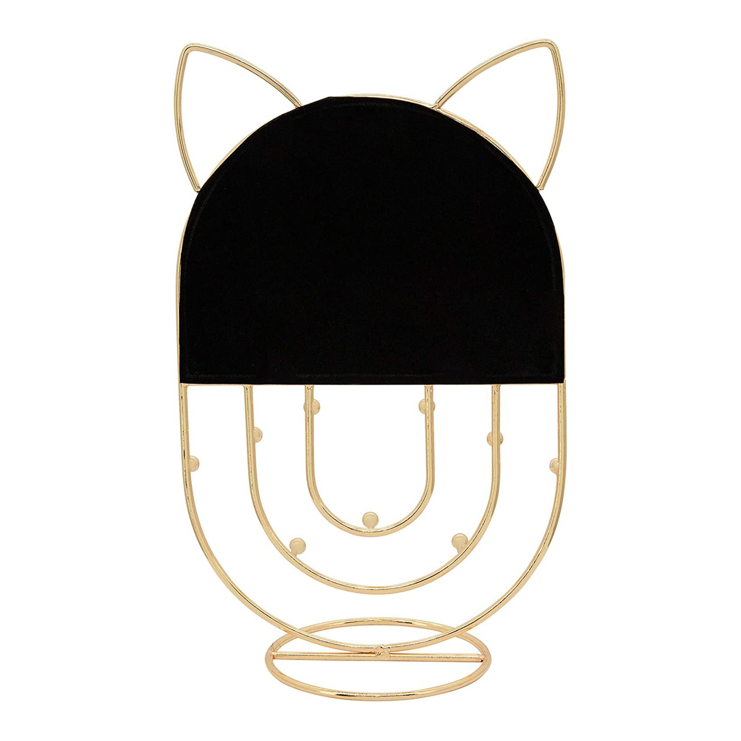 Sagebrook Home Contemporary 12" Metal Cat with Mirror Rack - Gold