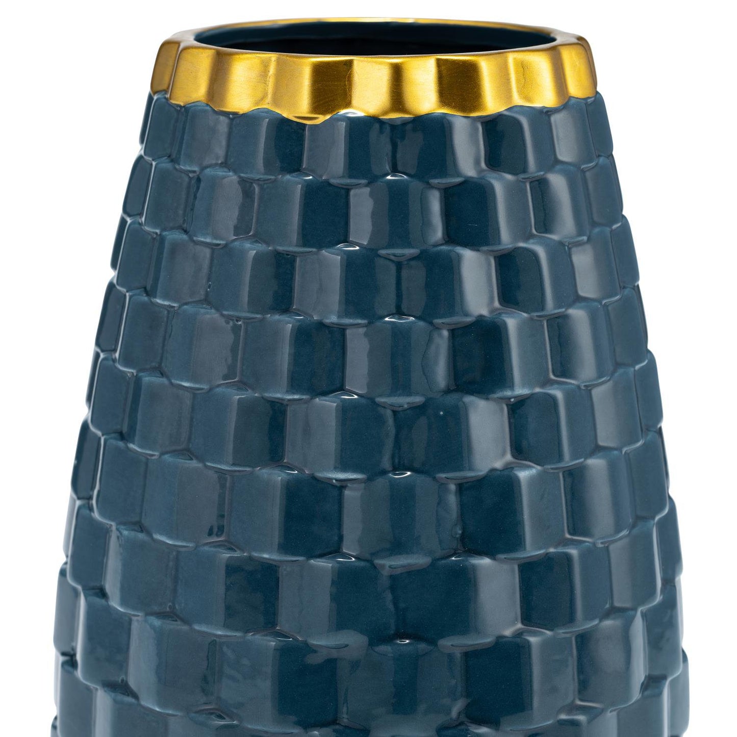 Sagebrook Home Contemporary 9" Textured Ceramic Vase - Teal