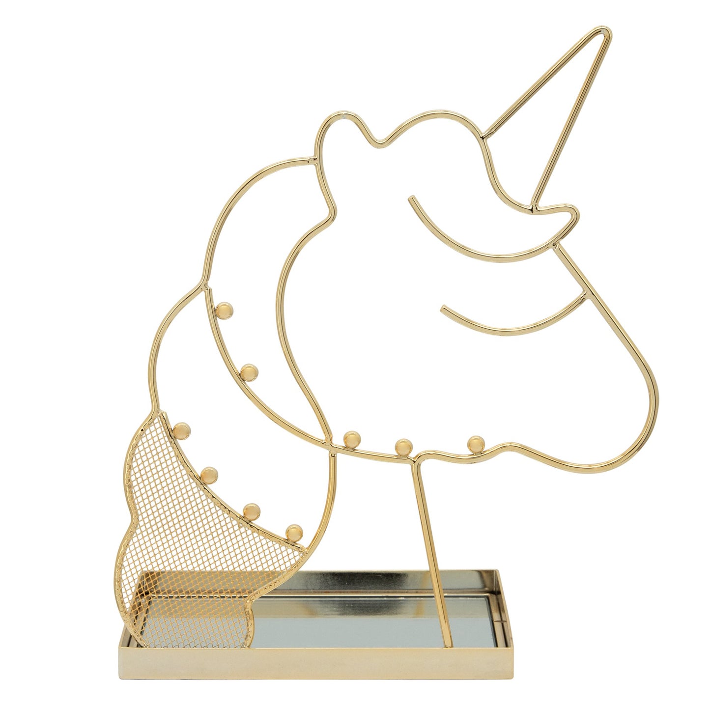 Estantería de metal con forma de unicornio de 11" de Sagebrook Home, estilo contemporáneo, color dorado