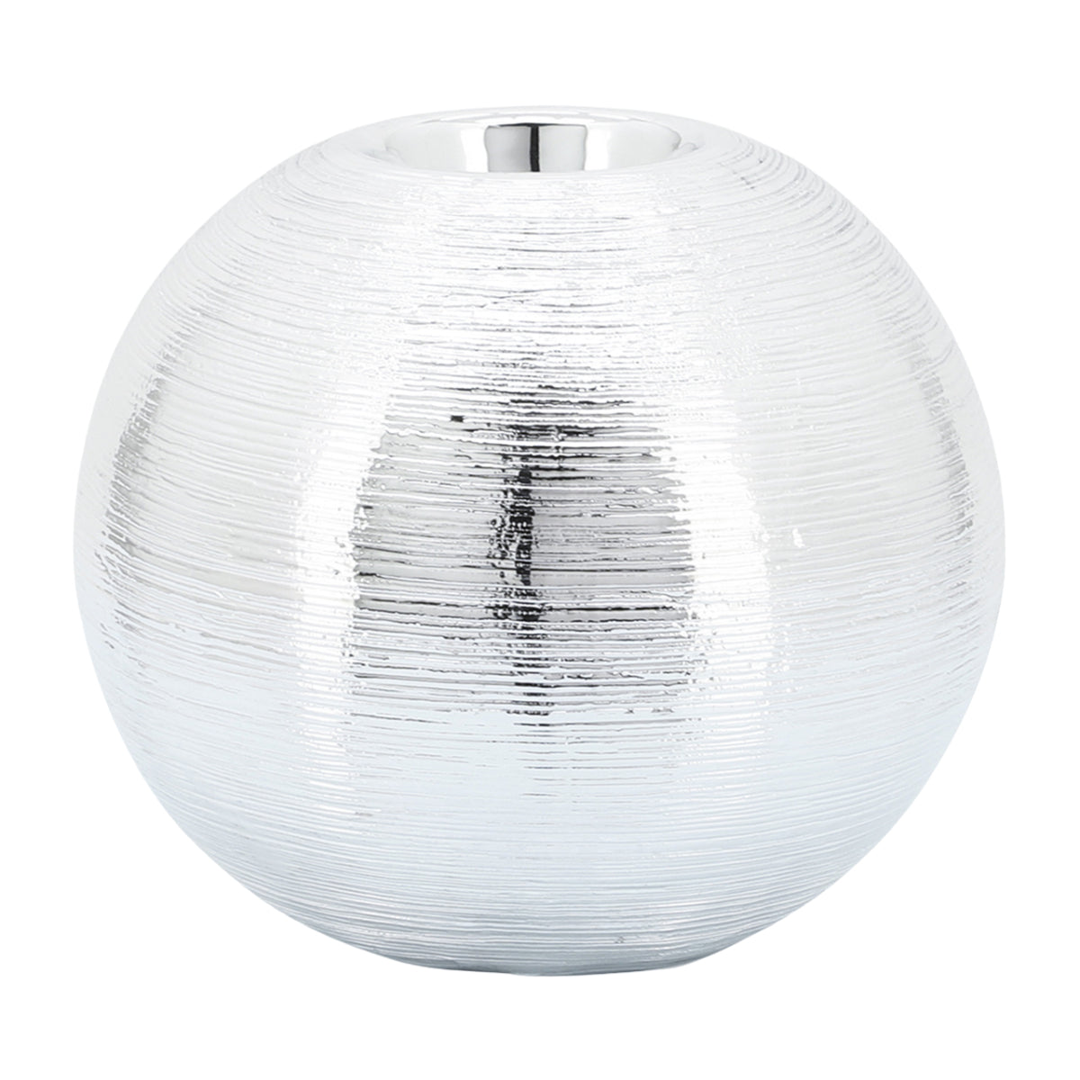 Sagebrook Home Ceramic Scratch Orbs (Set of 3) - Silver