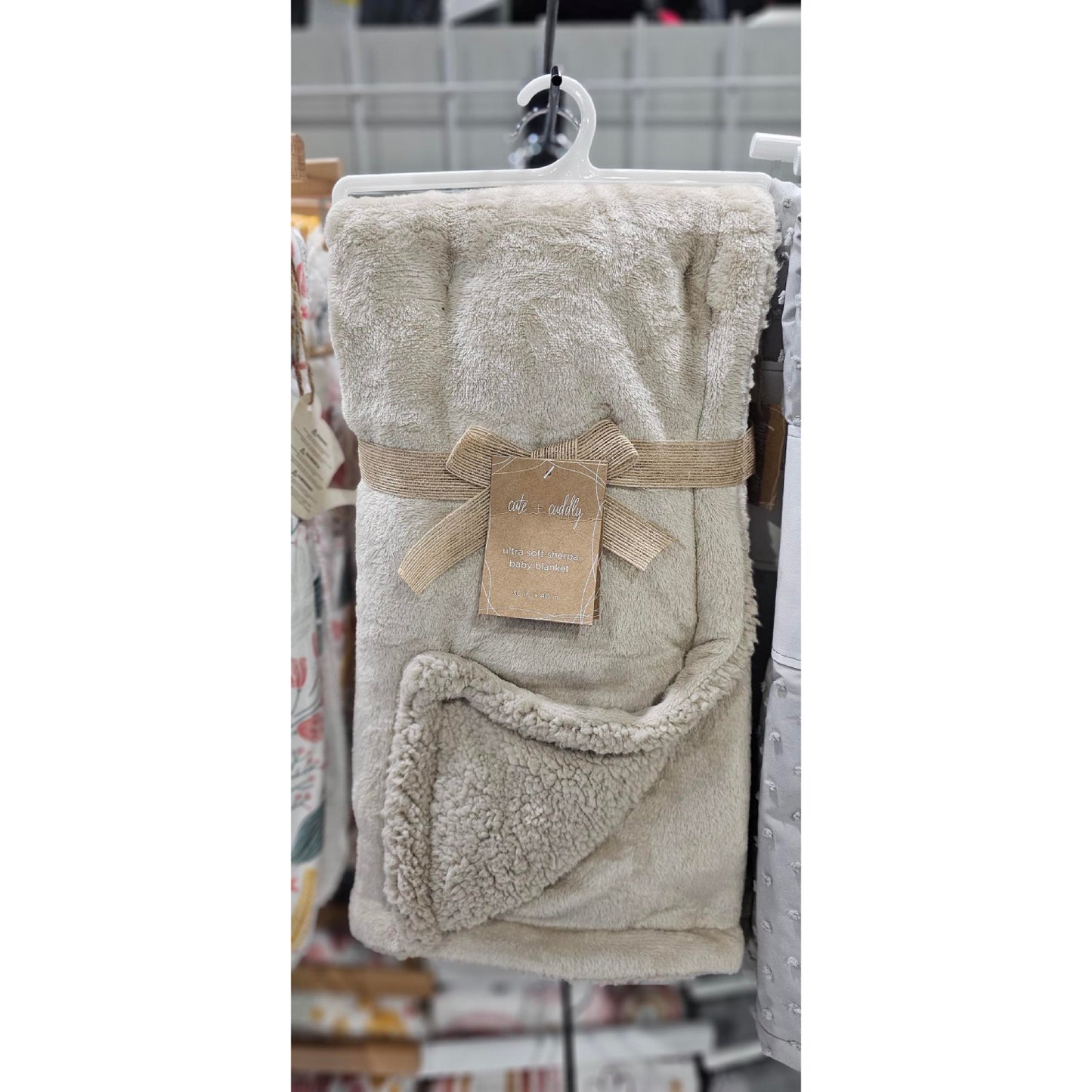 Manta de bebé de sherpa lisa de 30" x 40" de SL Home Fashions, color topo