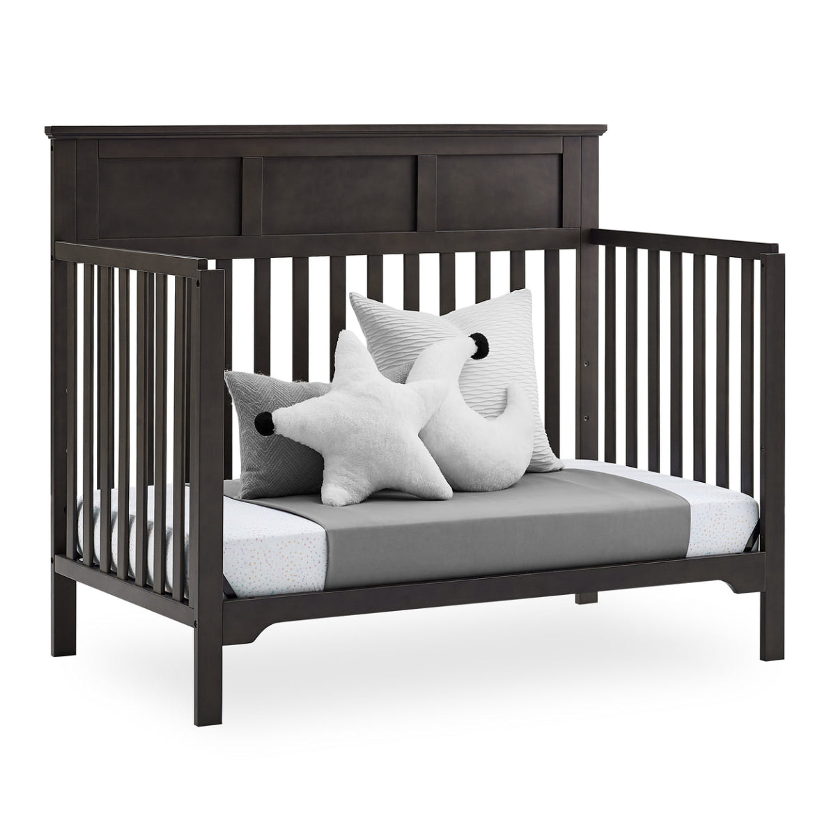 Cuna convertible de madera 6 en 1 en gris piedra Sweet Beginnings Hart de Delta Children