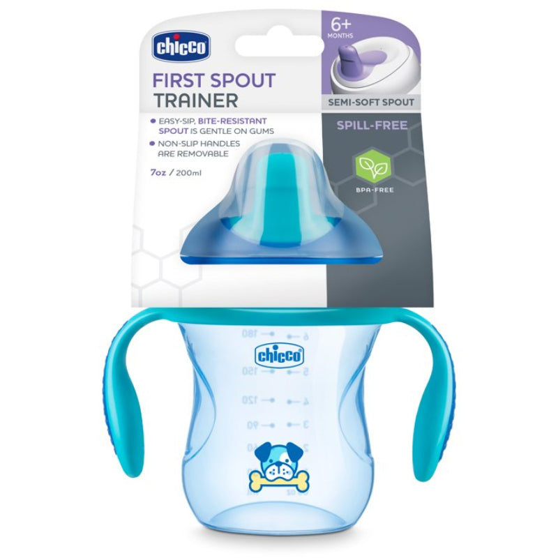 Chicco 7oz Semi-Soft Trainer Sippy Cup with Bite-Resistant Spout, 6+ Months - Blue