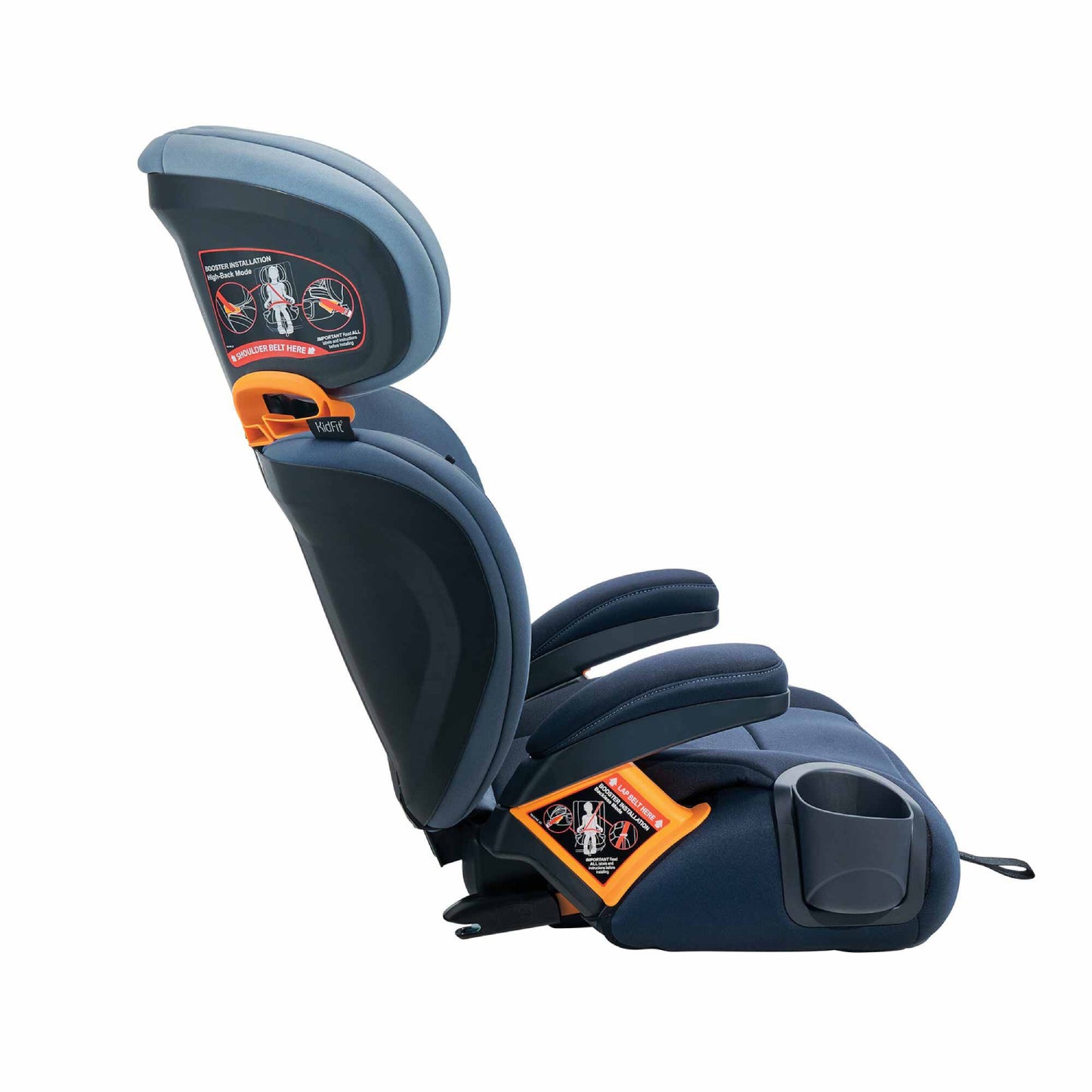 Asiento elevador para automóvil Chicco KidFit ClearTex Plus 2 en 1 con posicionamiento de cinturón - Reef