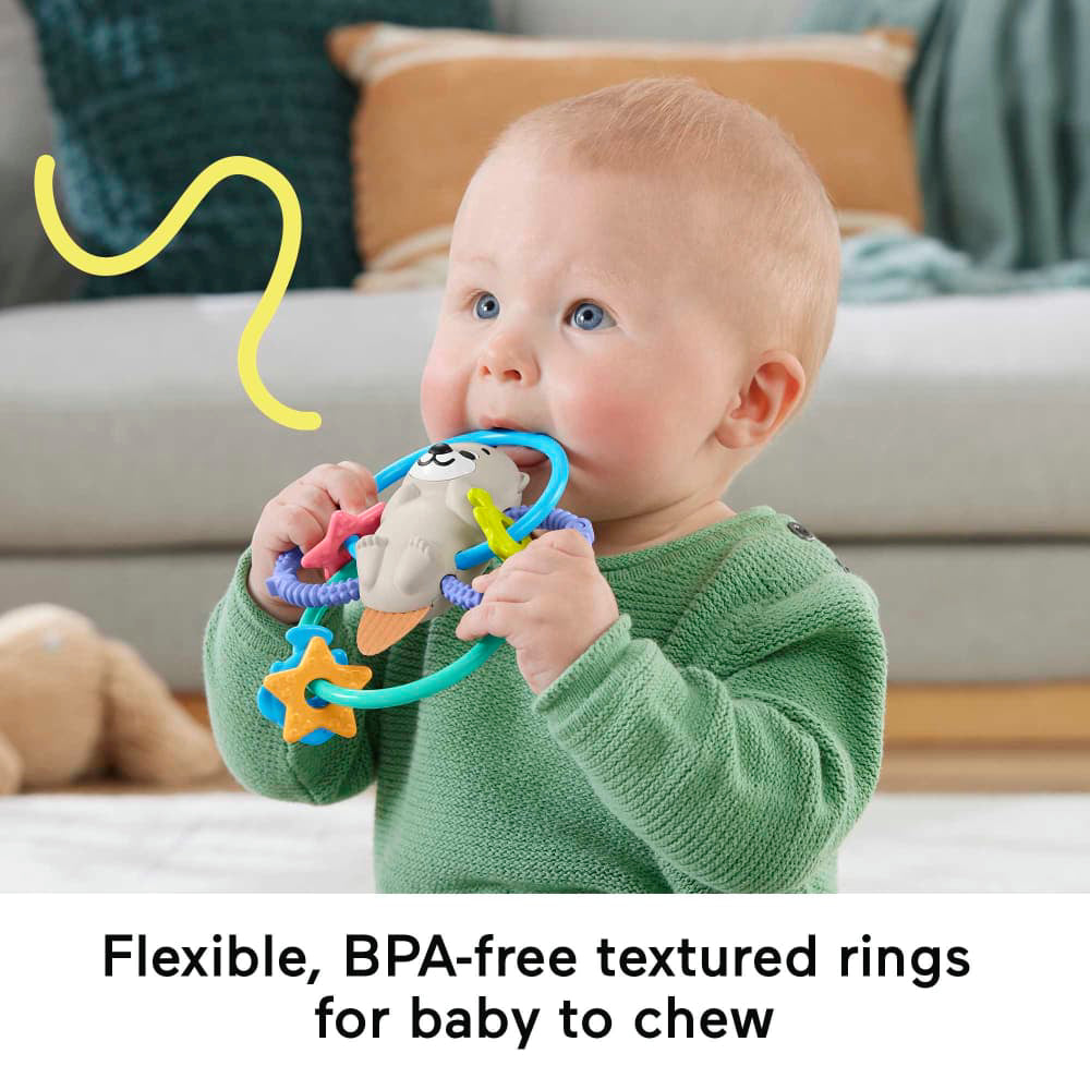 Fisher-Price Baby Rattle Twist and Teethe Otter Toy
