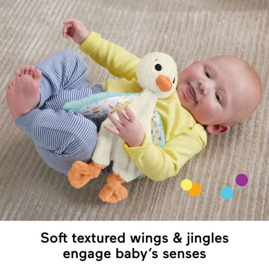 Fisher-Price Snuggle Up Goose 10" Baby Plush Toy with Jingles - Multicolor