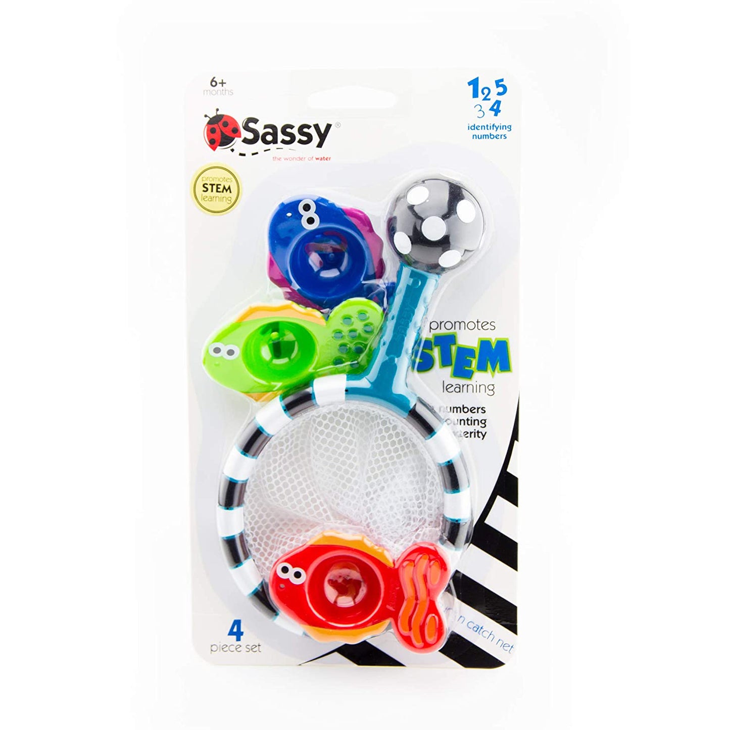 Sassy Catch 'N Count Net with 3 Colorful Fish (4-Piece)