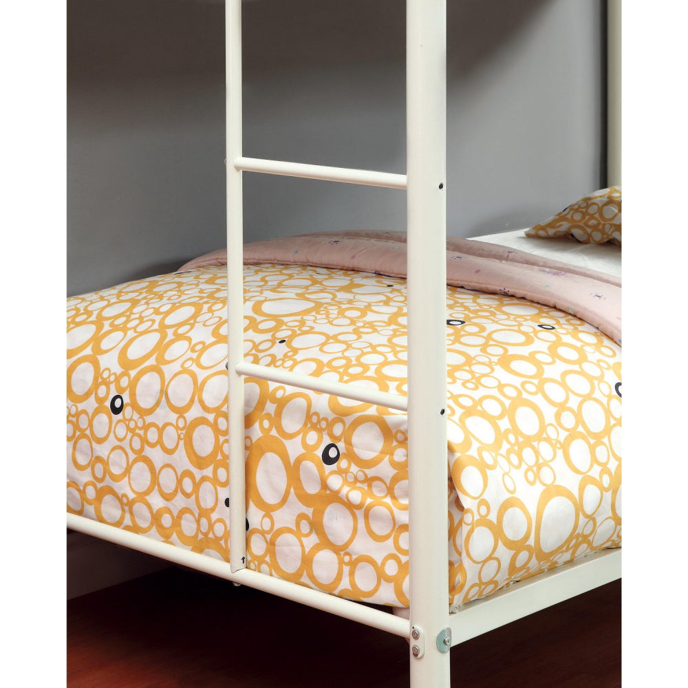 Cama litera Rainbow Twin sobre Twin de Furniture of America, color blanco