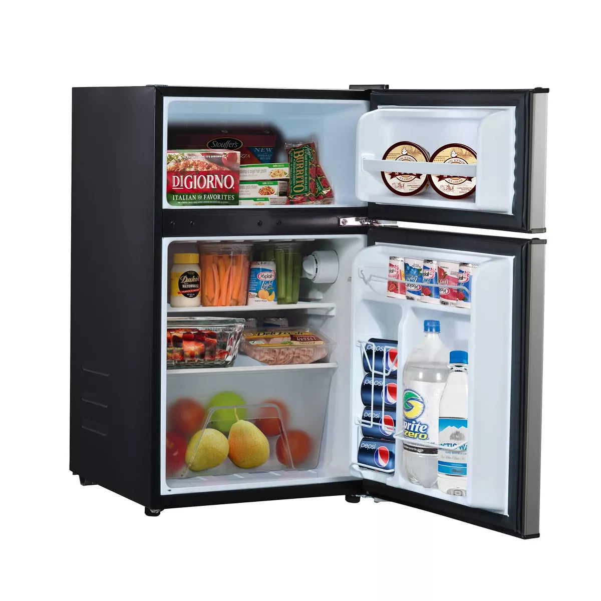 Whirlpool WHR31TS1E 3.1 cu. ft. Mini Fridge with Dual Door True Freezer - Stainless Steel