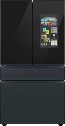 Samsung - Refrigerador inteligente BESPOKE de 29 pies cúbicos, 4 puertas y puertas francesas con Family Hub - Acero negro mate