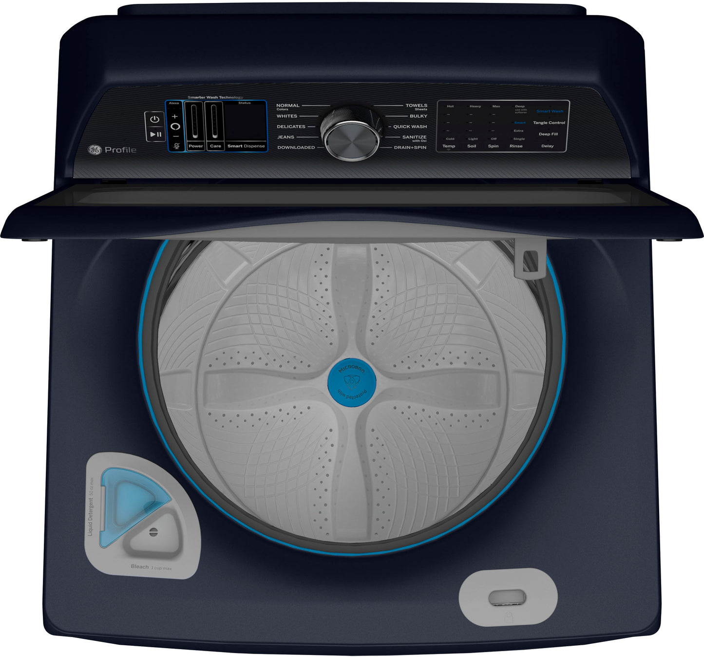 GE PTW900BPTRS 5.4 cu. ft. Top Load Washer with Smarter Wash Technology - Sapphire Blue, ENERGY STAR certified