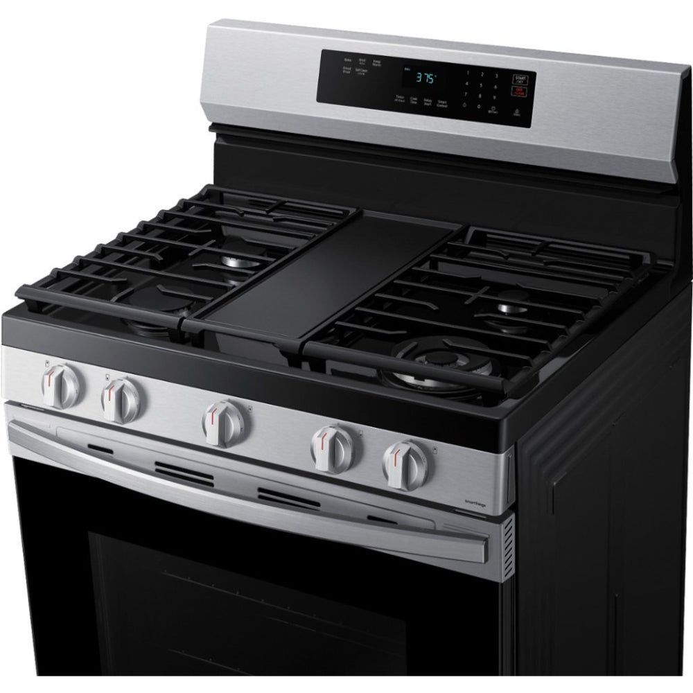 Samsung NX60A6311SS 6.0 cu. ft. Freestanding Gas Range with 18K BTU Dual Power Burner & Self Clean - Stainless Steel