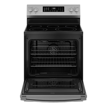 Cocina eléctrica independiente de convección GE GRF600AVSS de 5,3 pies cúbicos con bandeja EasyWash - Acero inoxidable