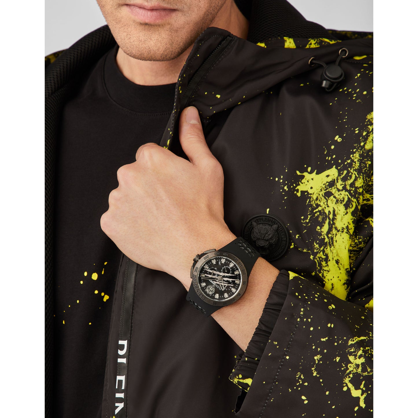 Reloj cronógrafo de cuarzo para hombre Plein Sport Thunderstorm de 43 mm, color negro