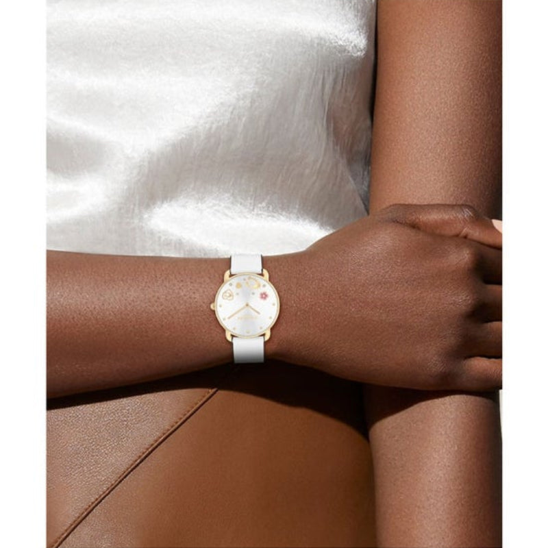 Reloj de mujer Coach Elliot con correa de 36 mm, color blanco