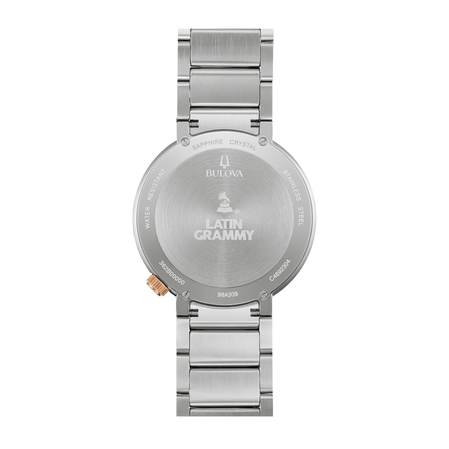 Reloj de pulsera de dos tonos con tres manecillas y esfera gris Bulova Latin Grammy para hombre, 42 mm