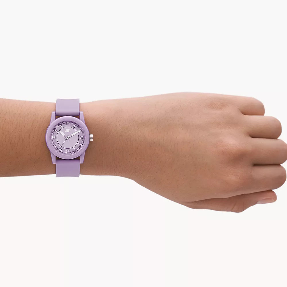 Reloj analógico Skechers Rosencrans para mujer, correa de 30 mm, color morado