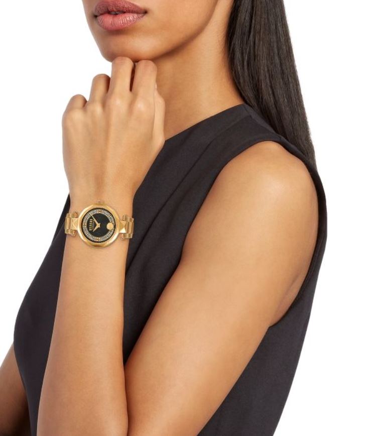 Versus Versace Covent Garden Women's 36mm Quartz Stainless Steel Gold Bracelet Watch - Black Dial