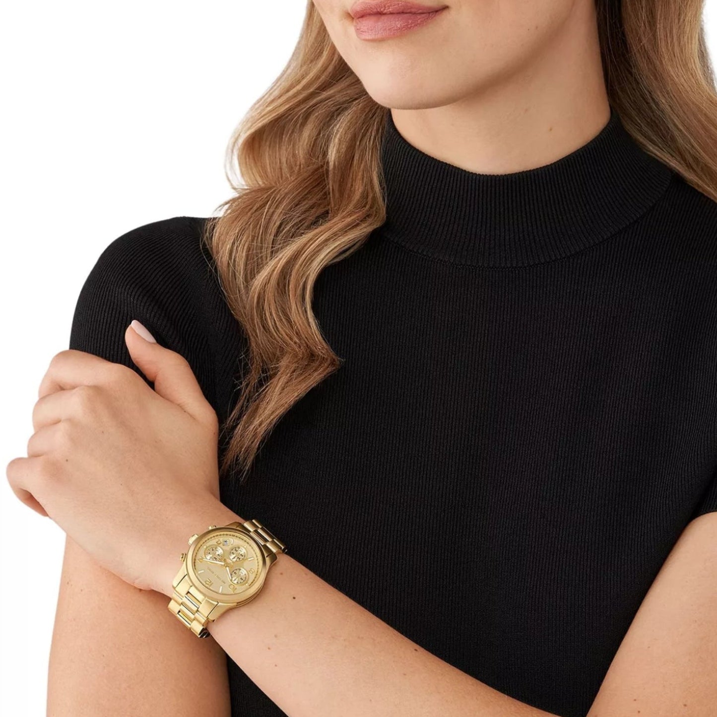 Reloj cronógrafo con pulsera de 34 mm para mujer Michael Kors Runway - Dorado